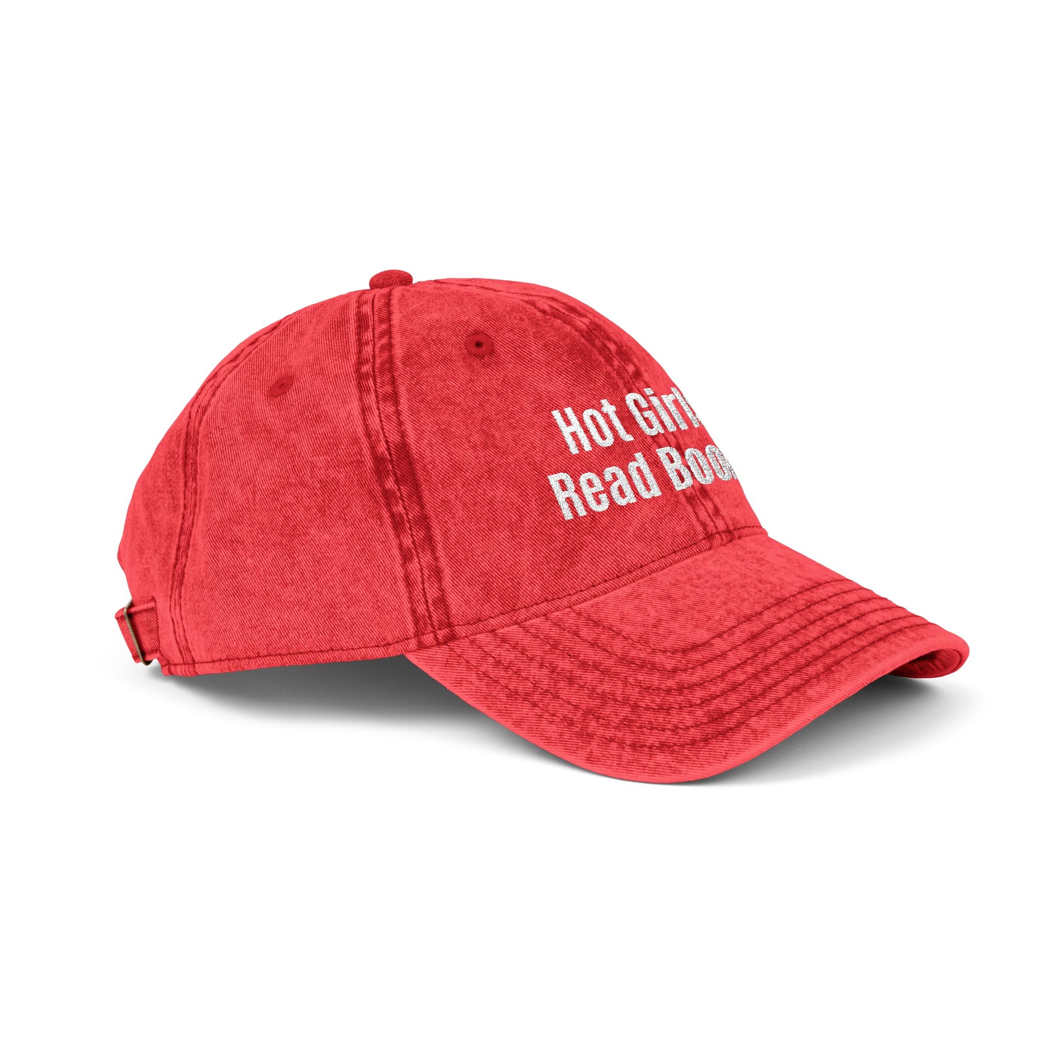 Embroidered 'Hot Girls Read Books' Vintage Baseball Cap