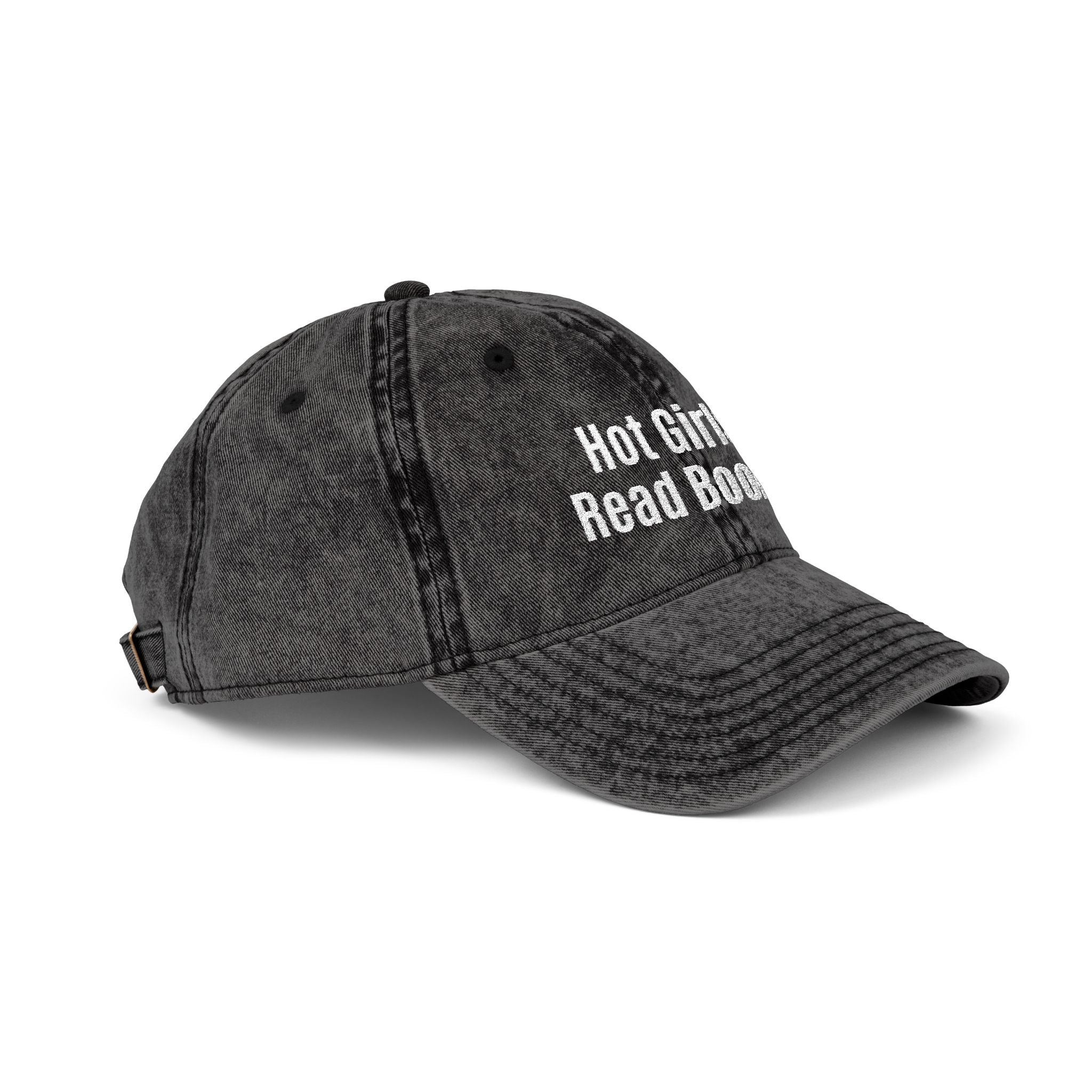 Embroidered 'Hot Girls Read Books' Vintage Baseball Cap