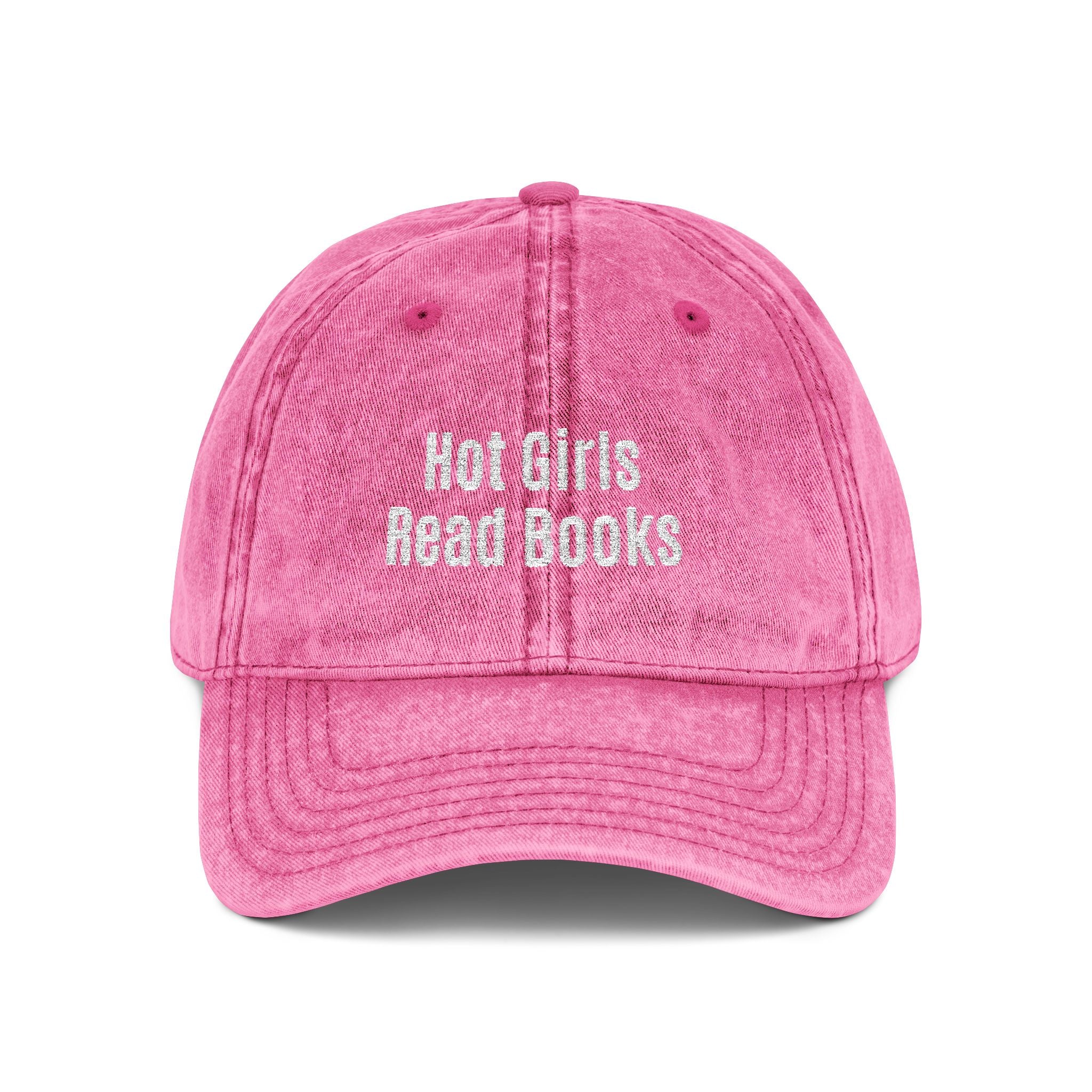 Embroidered 'Hot Girls Read Books' Vintage Baseball Cap