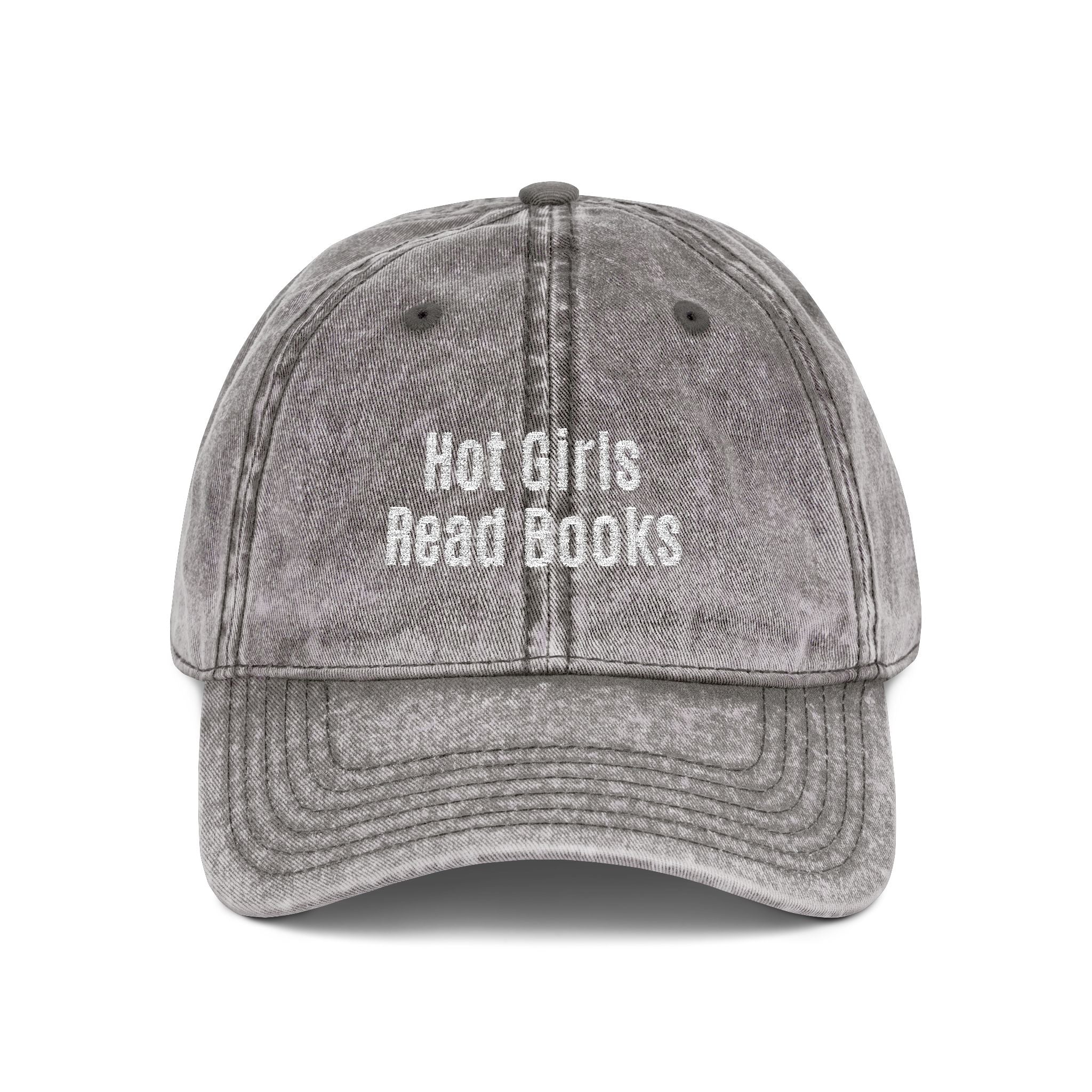 Embroidered 'Hot Girls Read Books' Vintage Baseball Cap