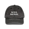 Embroidered 'Hot Girls Read Books' Vintage Baseball Cap