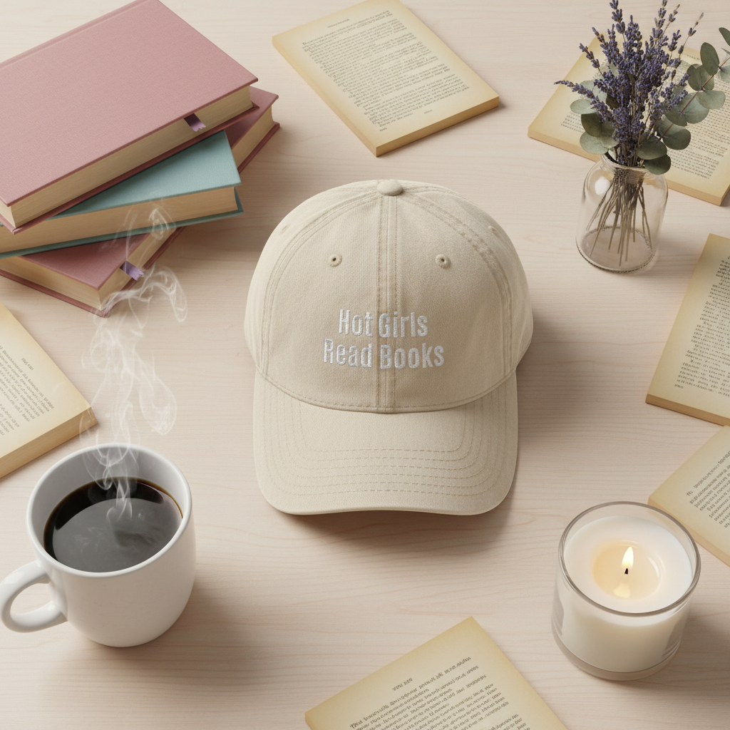 Hot Girls Read Books cap flat lay